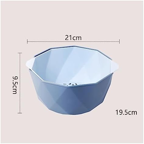 Fruit Bowls Fruit Tray Living Room Home Kitchen Double Wash Vegetable Draining Basket Fruit Basket Blue Green Pink Fruit Bowl Fruit Basket (Color : Pink, Size : Small)