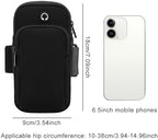 Phone Holder for Running, Universal Adjustable Arm Band Key Card Bag Fit Gym Jogging Hiking Exercise Walking Workout, Running Armband for Phone Under 7 Inch(Black)