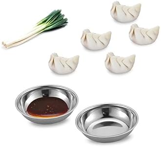 IMIKEYA 4pcs Stainless Steel Seasoning Dish Hot Pot Bowl Food Sauce Dish Seasoning Bowl for Appetizers Soups Desserts