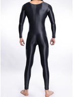 Mens Oil Shiny Full Body Suit Long Sleeves Sexy Bodysuit Stretch Adult Costume Tight Onesie