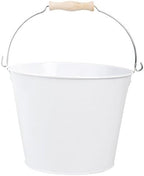 Esschert Design USA White Metal Bucket with Wood Handle (RD23)