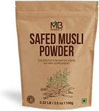 MB Herbals Pure Safed Musli Powder 100 Gram | 3.5 oz Chlorophytum borivilianum | White Musli | Svet Musli Powder