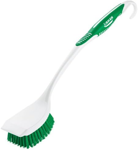 Libman Long Handle Scrub Brush - Item Model Number: 00010 - Ergonomic Rubber Grip Won't Slip When Wet.