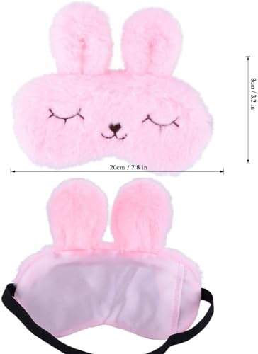 Easter Bunny Sleeping Mask, Soft Plush Rabbit Blindfold Funny Novelty Sleep Mask Eye Cover Eyeshade for Kids Girls Boys Women Men Night Nap Travel Meditation (Pink, Rabbit)