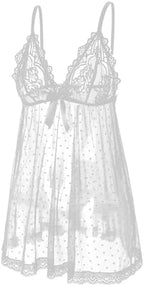 Sexy lingerie Lace Babydoll Chemise, Black, Women's Sleepwear S-5XL