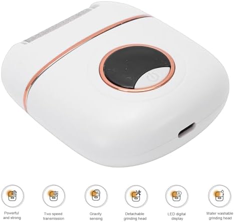 Fabater Electric Foot Callus Remover Kit, Electronic Foot File Pedicure Kit with 4 Grinding Heads, Rechargeable Callous Removers, Professional Pedi Feet Care Perfect for Dead (White)