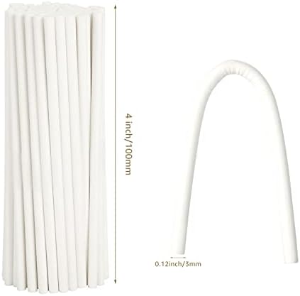 SHUESS 1000 Pcs White Paper Cake Pop Sticks 4 Inch Sticks for Cake Pops Lollipop Sticks Sucker Sticks Treat Lollipop Sticks for Cookies, Rainbow Candy,Dessert,Cake Pops,Handmade DIY