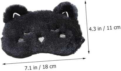 FRCOLOR 3pcs Cartoon Black Cat and White Dog Sleep Masks, Multi-Function Eye Covers with Light Blocking, Portable Household Eye Patches for Travel and Rest