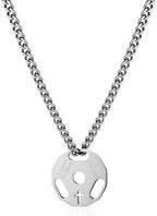 HZMAN Mens Fashion Stainless Steel Fitness Gym Dumbbell Weight Plate Barbell Chain Pendant Necklace