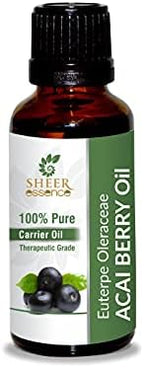 Pure Acai Berry Oil (Euterpe Oleraceae) 100% Natural Uncut Therapeutic Grade Carrier Oil 0.50 fl. oz