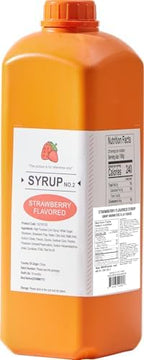 Soeos Strawberry Flavored Syrup, 68 fl oz (2 Liters) – Rich & Sweet Fruit Syrup for Drinks, Desserts, and Pancakes – Perfect for Boba Tea, Milkshakes, Ice Cream, and Cocktails