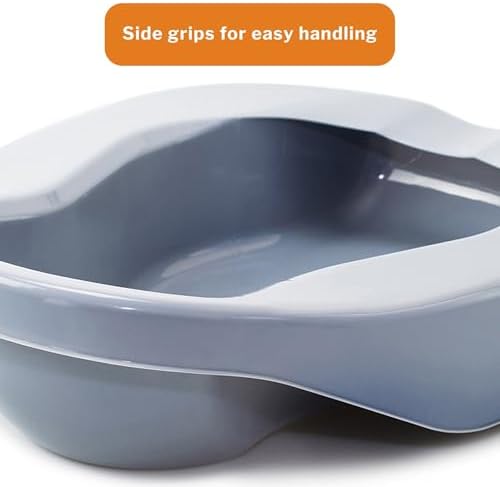 McKesson Contoured Bedpan - Plastic, Unisex, 84 fl oz - Gray, 16.25 in x 12 in x 4.25 in, 1 Count