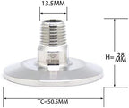 QiiMii 1.5 Inch Tri Clamp Tri Clover Fittings to NPT 1/4 Inch Male Thread Adaptor, Stainless Steel 304