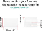 uxcell Plastic Chair Foot Floor Glides Tubing Caps Cover Protector 10mm Dia 8 Pcs White