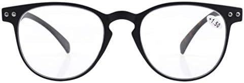 Eyekepper 4-Pack Round Full Coverage Ultrathin Flex Frame Reading Glasses Readers Black Frame Tortoise Arms