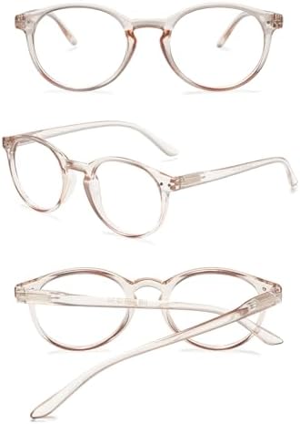 Blue Light Blocking Reading Glasses Spring Hinges Round Eyeglasses Computer Readers for Women