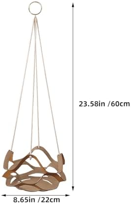 Cabilock Hanging Planters PU Leather 2Pcs Flower Pot Holder Modern Minimalist Boho and Rustic Leather Plant Hanger for Balcony Bedroom Garden Decor