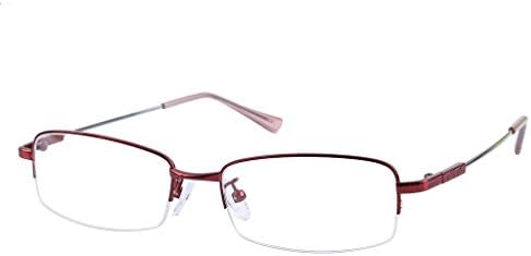 Mens Womens +3.75 Red 1.56 High Index Lenses Reading Glasses Half Rim Readers Spectacles