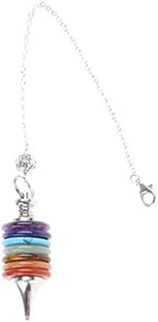 7 Chakra g Crystals Pendulum Energy Point Stone Pendant for Dowsing Divination Balancing Fashion Jewelry, Quantity: 1