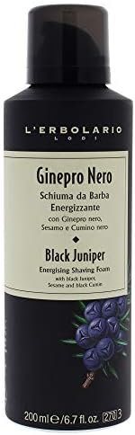 L'Erbolario Black Juniper Energising Shaving Foam - Prevents Redness And Freshens Skin - An Invigorating Fragrance - Prepares Your Face For Shaving Gently And Carefully - 6.7 Oz