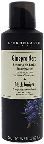 L'Erbolario Black Juniper Energising Shaving Foam - Prevents Redness And Freshens Skin - An Invigorating Fragrance - Prepares Your Face For Shaving Gently And Carefully - 6.7 Oz
