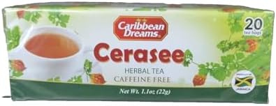 Caribbean Dreams Cerasee Tea, Herbal Tea, 20 Tea Bags, Caffeine Free, Vegan
