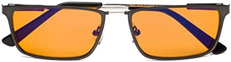 Eyekepper Blue Light Blocking Eyeglasses - Nighttime Eyewear - Memory Titanium Bridge and Temple (Gunmetal, +1.25)