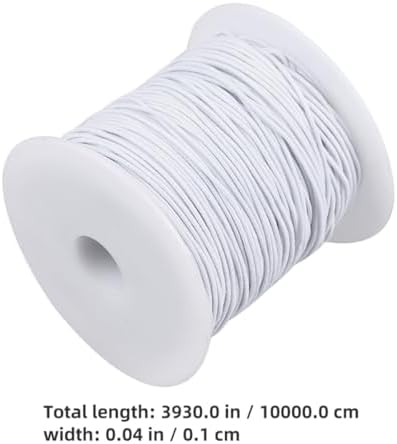FOMIYES 1mm White Elastic String Cord for Bracelets Beading Jewelry Making DIY Necklaces Sewing Craft 2 Rolls 100m Stretchy Thread for Crafting