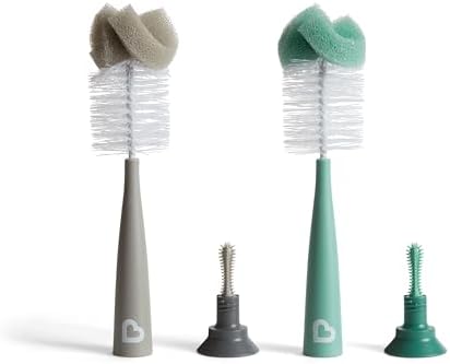 Munchkin Sponge Bottle Brush, Grey/Sage, 2 Count (Pack of 1)
