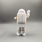 Figurine Astronaut Statue Spaceman Décor,Desktop & Tabletop Decorative Cute Mini Space Figure Ornament,Cake Toppers Decoration and Craft Gift(Gold and White Astronaut Statues)