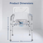 Bedside Commode, Toilet Seat Risers for Seniors, Raised Toilet Seat with Handles, Width and Height Adjustable Raised Toilet Seat with Handles for Elderly