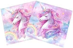 Unicorn Party Napkins,40PCS Rainbow Balloon Napkins Disposable, Unicorns Partys Supplies Birthday Decorations, Fancy Unicorns Party Dinner Paper Napkins 6.5in