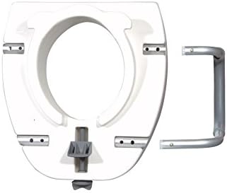 Drive Medical Premium Plastic Raised Toilet Seat with Lock and Padded Armrests, Elongated, Pack of 1