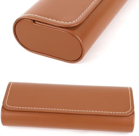 RayLove Glasses Case Hard Shell, Travel Sunglasses Case, Leather Hard Eyeglass Case for Women, Reading Glasses Case for Men