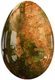 Undrilled Yoni Egg Natural Stone 30X20mm Jade Eggs Kegel Exercise Feminine Care Crystal Massage Ball,Unakite Eggs