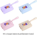 Carpet Debris Brush, Plastic Handheld Cleaning Brush Multi-Functional Handheld Double Roller Sofa Sweepers Carpet Cleaner Brush (Random)