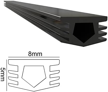 8 Meters Dust Protection Soft Cover Seal Strip,6mm Slot 20 Series Aluminum Extrusion Profile Dustproof Flat Seal Strip,Side Slot Strip (Black)