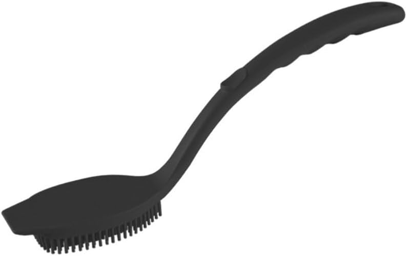 Dish Brush Silicone Pot Brush Scrub for Pans Pots Kitchen Sink Cleaning Long Handle Dish Cup Bottle Washing Scrubber Black