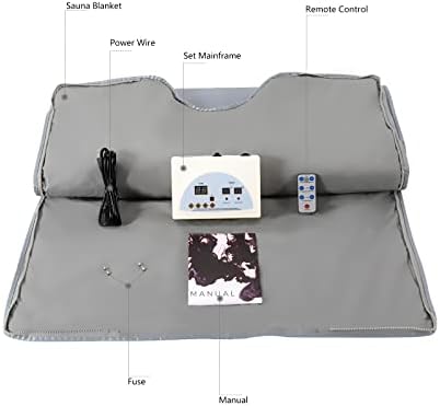 Far Infrared Sauna Blanket Sauna Bag Body Shaper Blanket, Portable Far Infrared Sauna Blanket Heater Slimming Weight Loss Detox (Sliver)