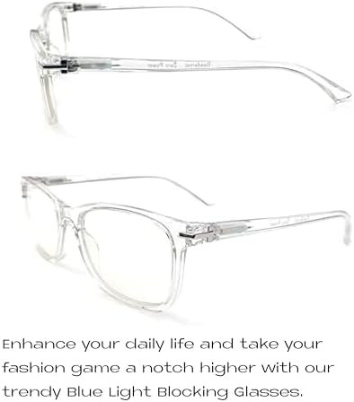 Readerest Blue Light Blocking Reading Glasses Computer Eyeglasses With Thin Reflective Lens, Antiglare, Eye Strain, UV Protection, Stylish For Men And Women (Clear, 0.0 Magnification)