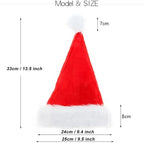 Christmas Hats Santa Hat Kids Adults Holiday Unisex Velvet Comfort Extra Thicken Fur Xmas Hat Women Men Boys Girls