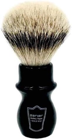 Parker 100% Silvertip Badger Mug Shaving Brush with Brush Stand - Extra Dense and Extra Soft Bristles - Long Handle is Perfect for use with Your Shaving Mug (BLACK)