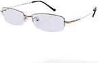 Computer Reading Glasses Mens Womens Half Rim +0.25 Gold Color Radiation Protection Readers