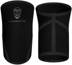 Gymreapers Knee Sleeves (1 Pair) with Gym Bag - IPF Approved - Support Compression Brace for Squats, Fitness, Weightlifting, Cross Training, Powerlifting - 7MM Neoprene Sleeves - For Men & Women (Black/Black, Small)