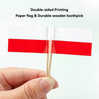 Poland Flag, 100 PCS Small Mini Polish Flag Toothpicks, National Holidays, Sports Events, Themed Party Decorations for Appetizers, Cupcakes, Cakes, and Food