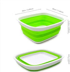 SAMMART 7.7L (2 Gallon) Collapsible Tub - Foldable Dishpan, Kitchen Sink for Camping - Indoor Outdoor Portable Washing Basin - Space Saving Plastic Washtub (Green, S)