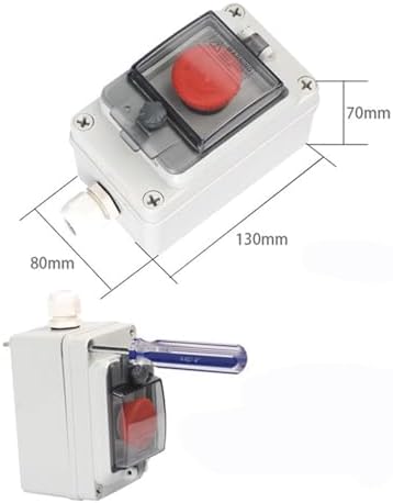 Emergency Stop Control Box Outdoor Button Switch Cassette Tape Protective Cover Waterproof Emergency Stop Button Control Box IP67 (Color : 1P, Size : 2NC)