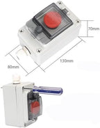 Emergency Stop Control Box Outdoor Button Switch Cassette Tape Protective Cover Waterproof Emergency Stop Button Control Box IP67 (Color : 1P, Size : 2NC)