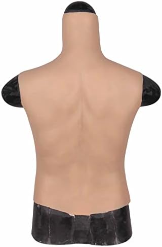 PROPFE Silicone Fake Muscle Chest Fake Muscle Male Chest High Collar Abdominal Muscle Stimulation Skin Shaper for Cosplay