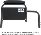 Healthline Padded Armrest For Wheelchairs Vinyl Pair, Universal Arm Pads Replacement 10" DESK ARM, Black